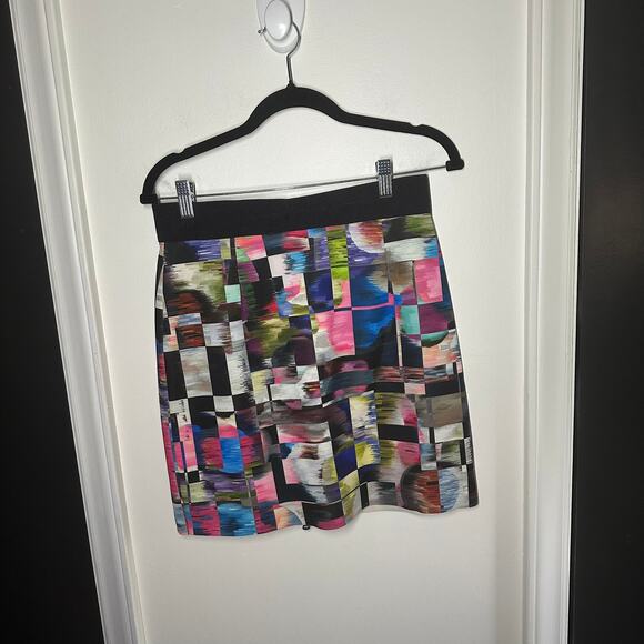 Milly New York Women's Abstract Colorful Mini Pencil Office Skirt Size 6 - Picture 2 of 10